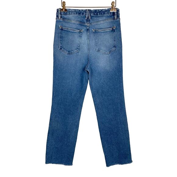 Good American Good Curve Straight Leg Fray Hem Jean Blue 313 Women's Size 29 - Picture 3 of 6